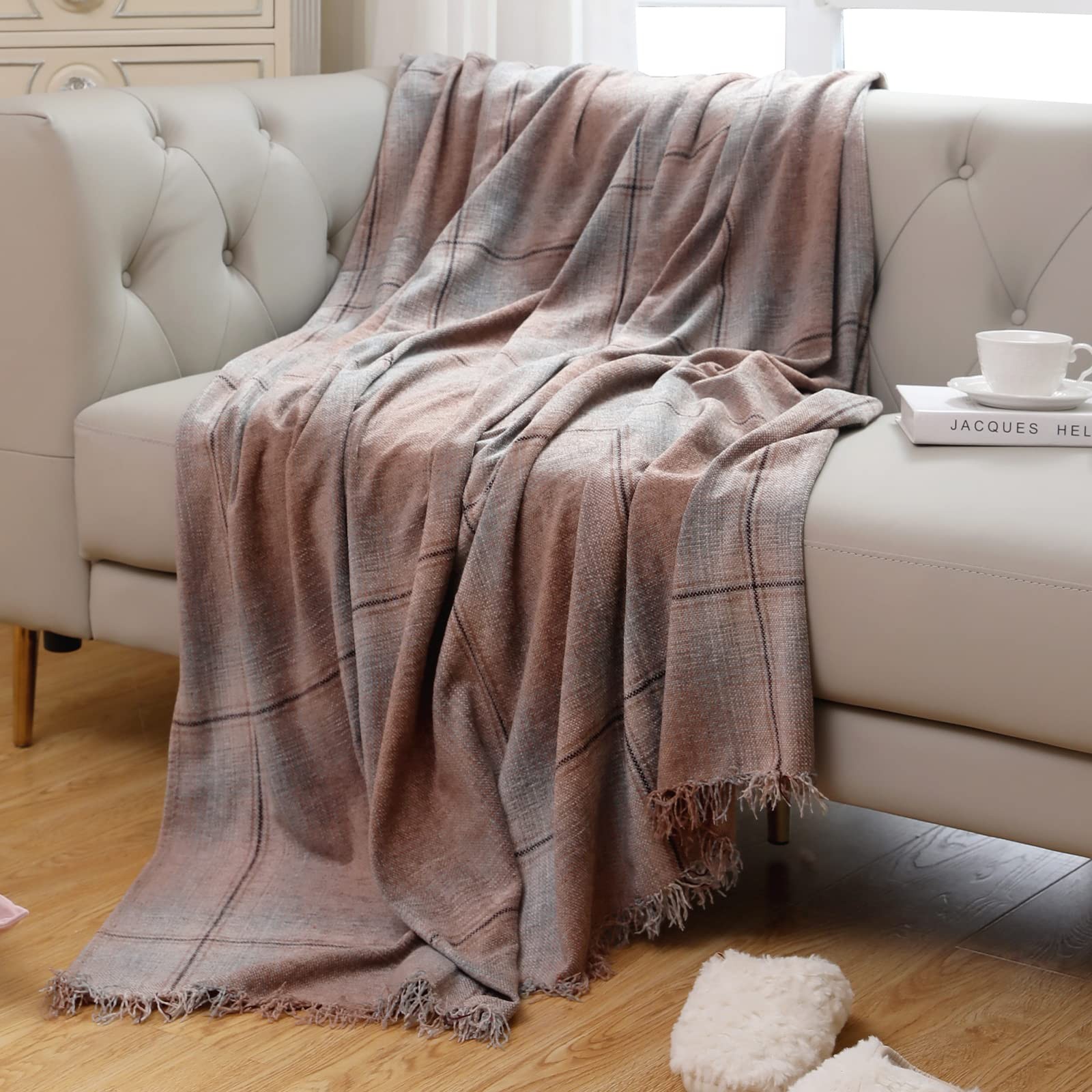 Throw Blanket Knitted Textured Throw Blanket Farmhouse Soft Cozy Warm Couch B... gallery
