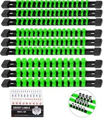 Socket Organizer Holder Tool Box: 9-Piece Socket Holders 1/4 X 48 Clips 3/8 X 45