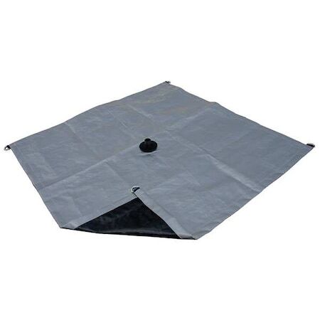Zoro Select 5Wtz3 Tarp, Drainage, Polyethylene, 3X3 Ft, Black/Silver, 1 Leak gallery