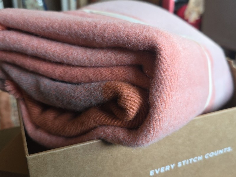Double Stitch Alpaca Wool Throw Blanket - Warm, Alpaca-Wool Blend Multi Color gallery