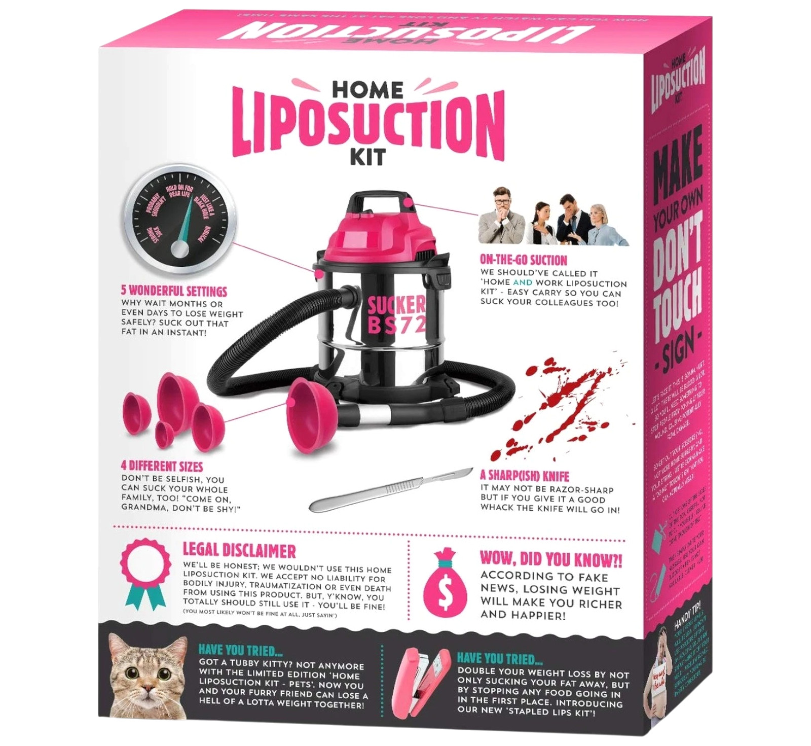 Joke (Prank) Fake Gift Box - The Home Liposuction Kit (11" x 3" x 9" Assembled) gallery