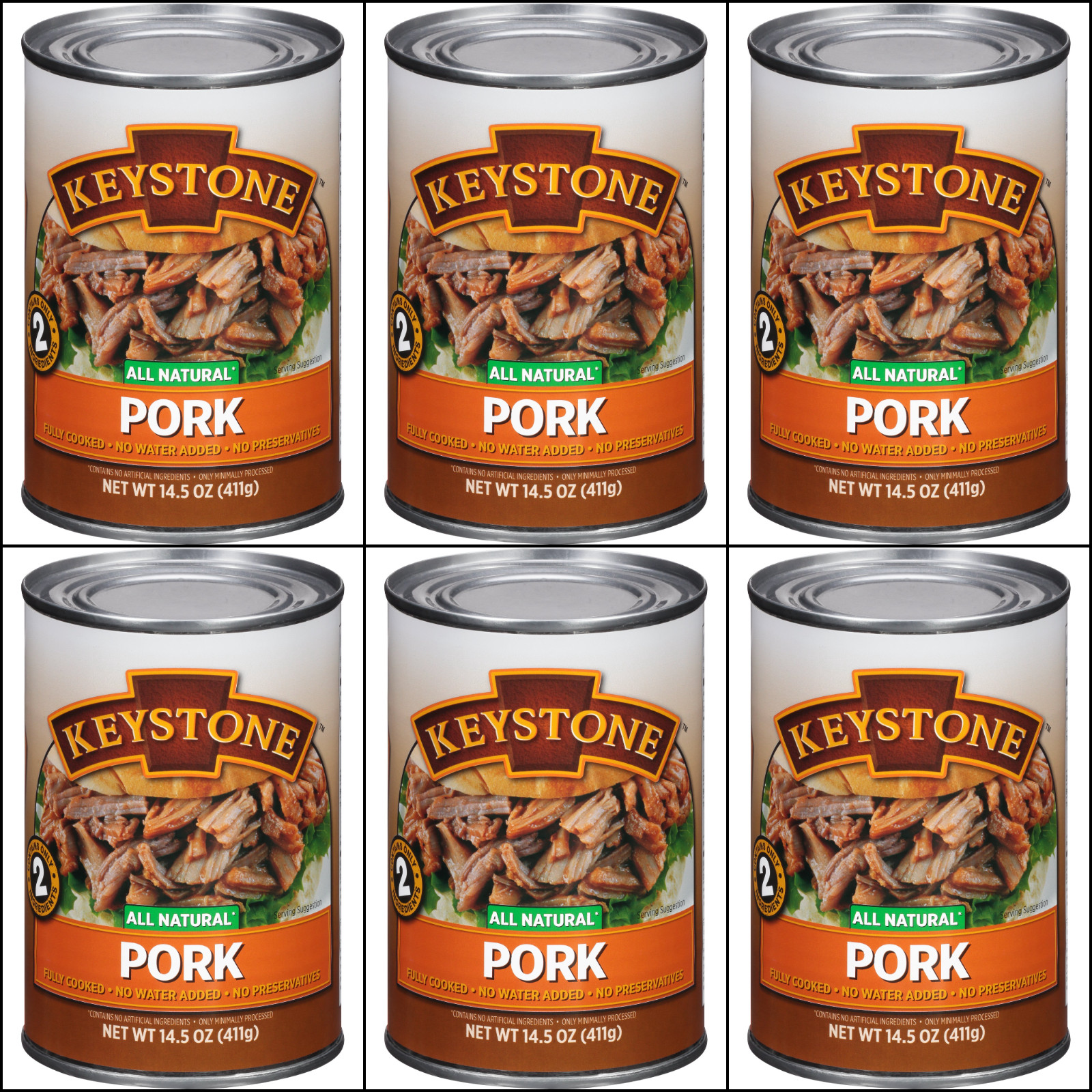 6 Canned Pork, Keystone Meats 🇺🇸USA Made, 14.5 oz Exp 2/2029 Survival Food gallery