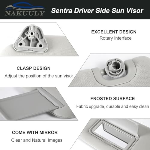 Left Driver Side Sun Visor w/o Light Compatible with Nissan Sentra W/O Light gallery