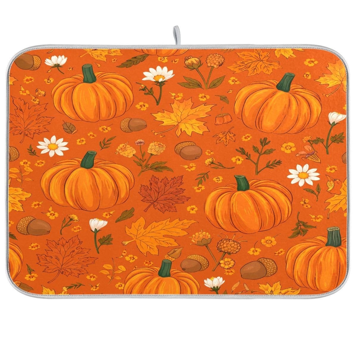 Pumpkin Maple Fall Dish Drying Mat Absorbent Autumn Drainer Dry 18x24 Inch gallery