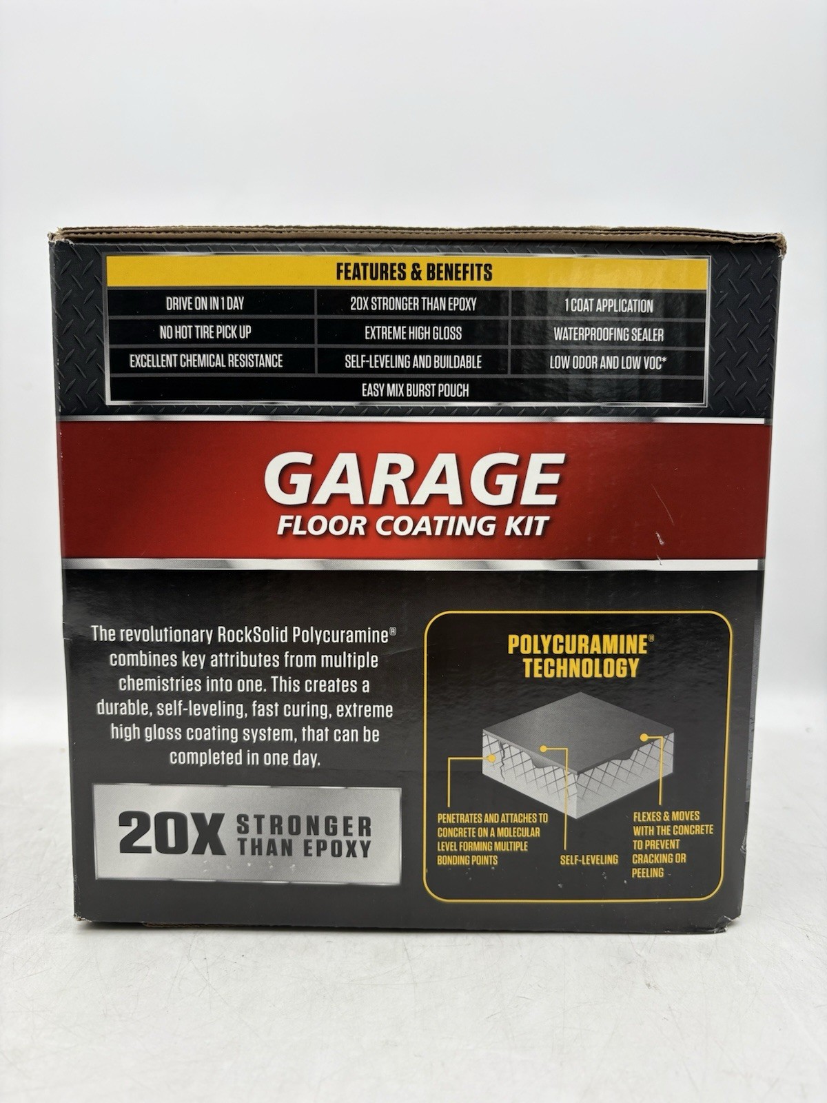 Rust Oleum RockSolid 1 Car Garage Floor Kit - 90 oz Gray Polycuramine gallery