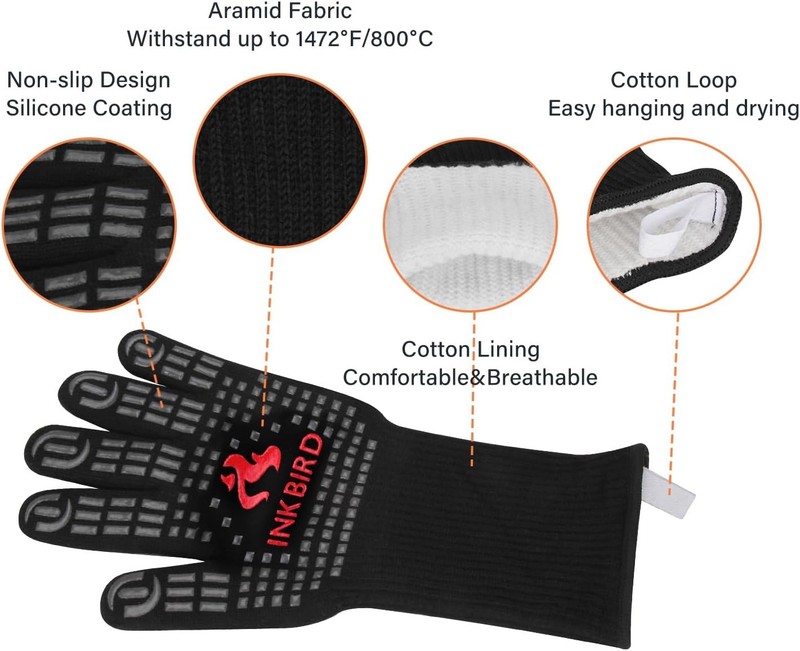 INKBIRD BBQ Temperature Controller WiFi Bluetooth Automatic Smoker Fan Oven Mitt gallery