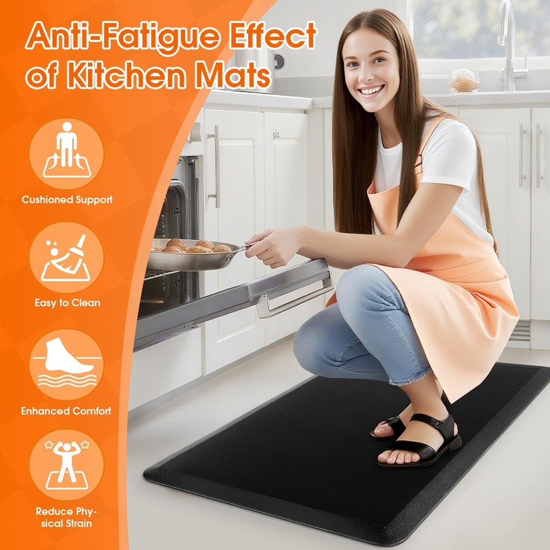 Kitchen Mat, Cushioned Thick Floor Comfort Mat, with Non-Slip Bottom, Water &... gallery