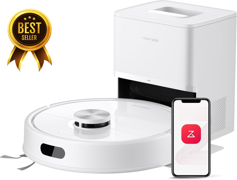 Q7 M5+ Robot Vacuum Mop Self-Empty 10000Pa LiDAR Pet Hair Smart Cleaner White