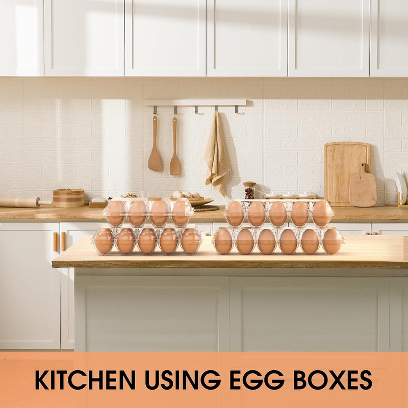 100 Pack Egg Cartons Cheap Bulk 12 Count Clear Plastic Egg Containers for Chicke gallery