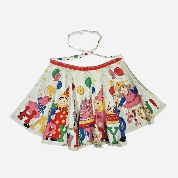 VTG 90's handmade kitchen apron / Child Kid Birthday / gift, party, cake balloon gallery