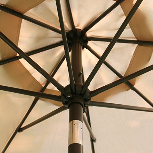 9Ft Patio Umbrella Outdoor Table Umbrella with 8 Sturdy Ribs () Tan gallery