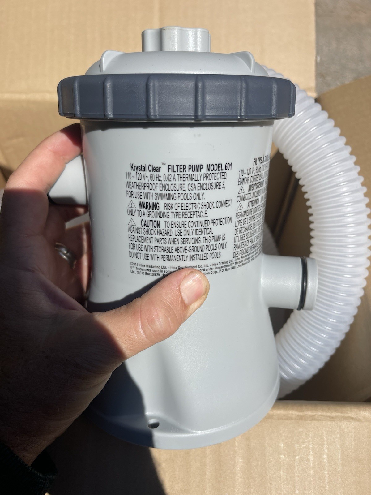 New Krystal Clear Filter Pump Intex Model 601M for Above Ground Pool Unused gallery