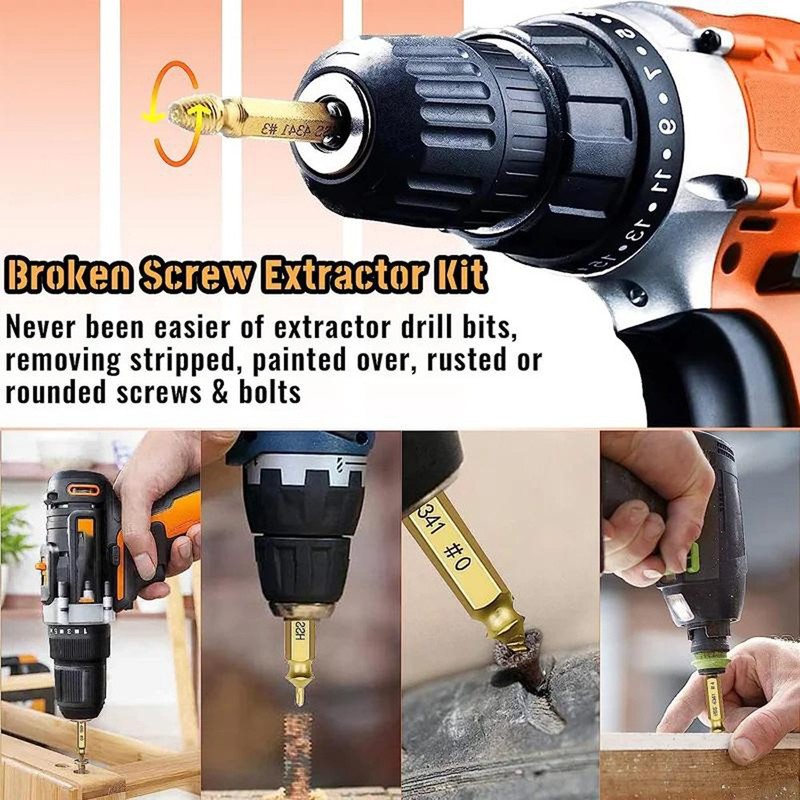 12PCS Damaged Screw Extractor Bits Broken Screws Bolt Stripped Remover Tool Kit gallery