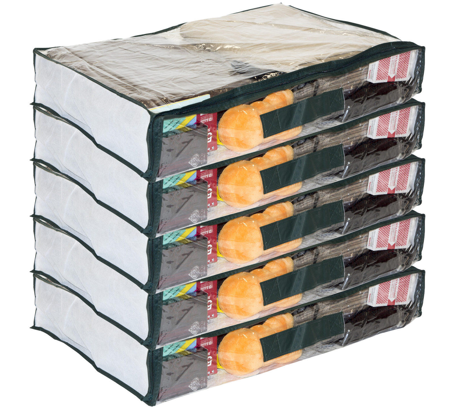 5-Pack Clear Vinyl Zippered Storage Bags 24 x 16 x 4 in, 11x14.5 Insert Pocket gallery