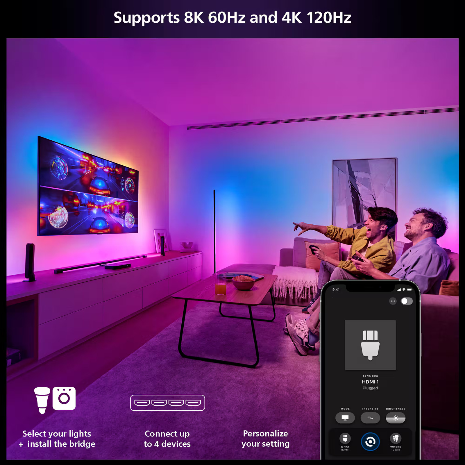 Philips - Hue Play HDMI Sync Box 8K- Black gallery