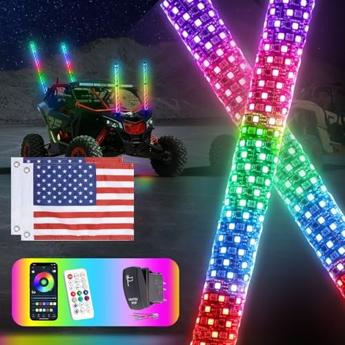 2PCS-2FT Fat Whip Lights,Led Fatty Whip Lights for Side by 1.8inch-2PCS-2FT gallery