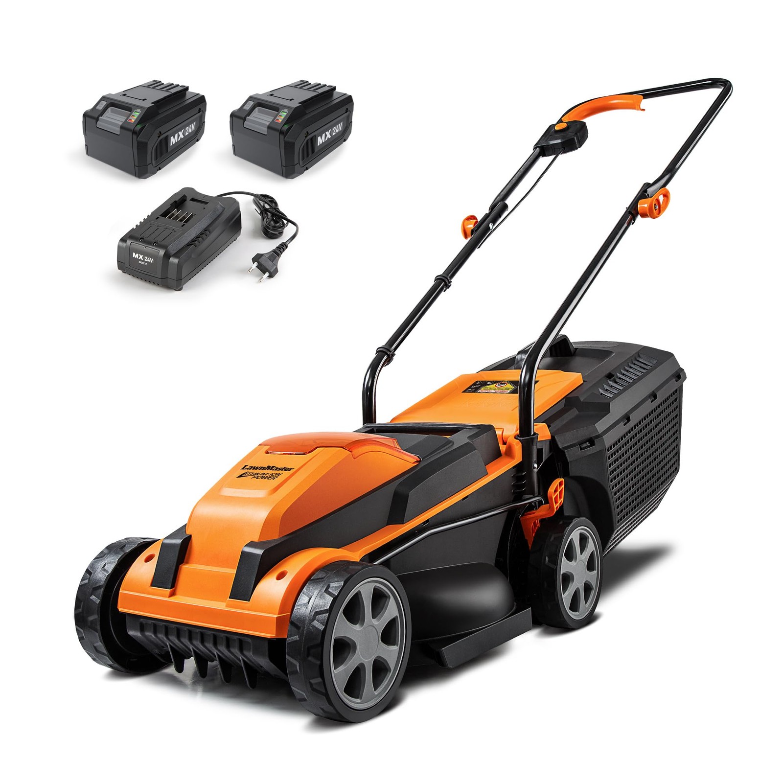 LAWNMASTER CLM2413A CORDLESS 13-INCH LAWN MOWER 24V WITH 2.4AH BATTERY - ORANGE gallery