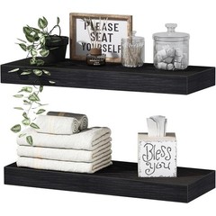 Wall Mounted Shelf Heavy Duty Engineered Wood Space Saving Rack Farmhouse New