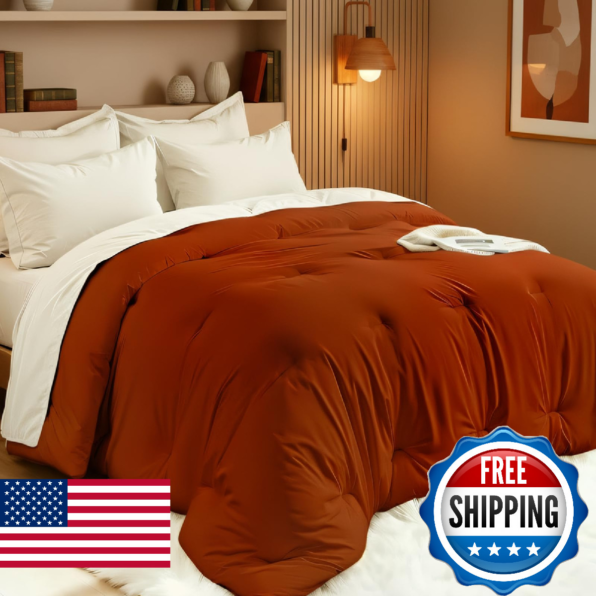 Easthome Comforters King Size All Season Quilted Bed Comforter Ultra-Soft Down A gallery