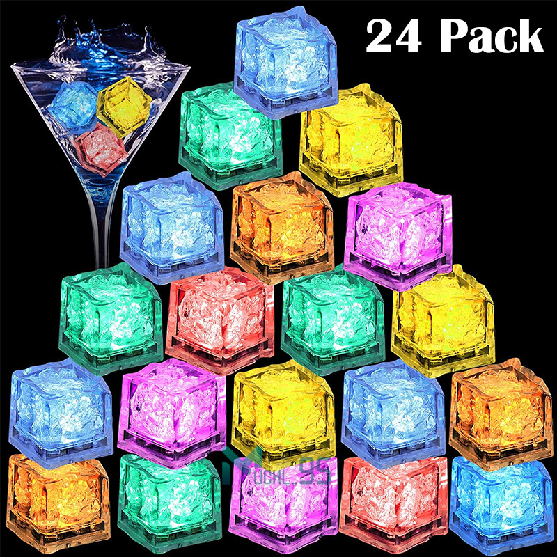 48x Light Up Ice Cubes Color Changing Led Ice Cubes for Drinks Glow in the Dark gallery