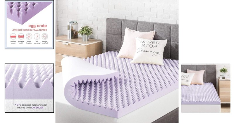 3 Inch Cooling Lavender Memory Foam Topper - Short Queen Size Comfort gallery