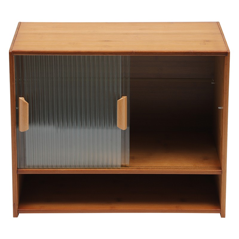 Kitchen Pantry Sideboard Bamboo Small Storage Cabinet Sliding Door Cupboard gallery