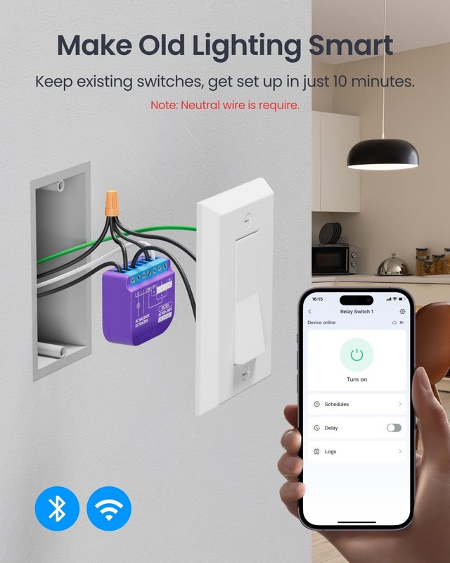Smart Relay Switch 1,Smart Relay Module with Built-in Hub, Wi-Fi&Bluetooth Sw... gallery