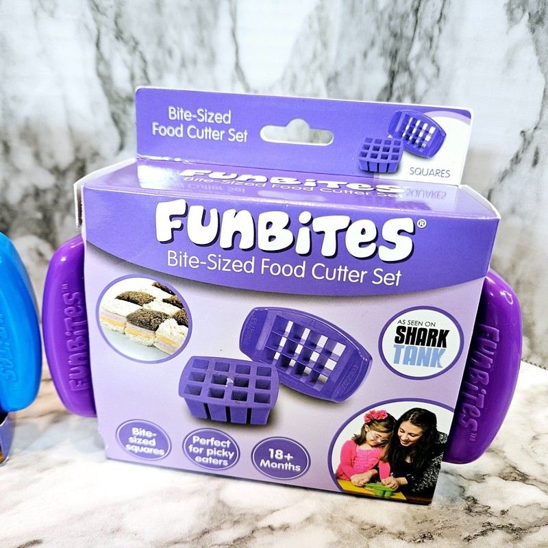 Funbites Bite Sized Food Cutter Set Hearts Triangles Squares Lot of 3 gallery