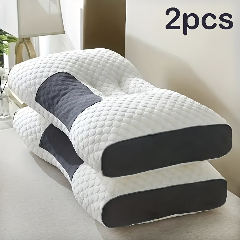 2pcs Massage Neck Pillows Adjustable Ergonomic Orthopedic Contour Support gallery