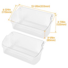 2 Pack Clear Refrigerator Door Bin Shelf #240324502 For Frigidaire Kenmore