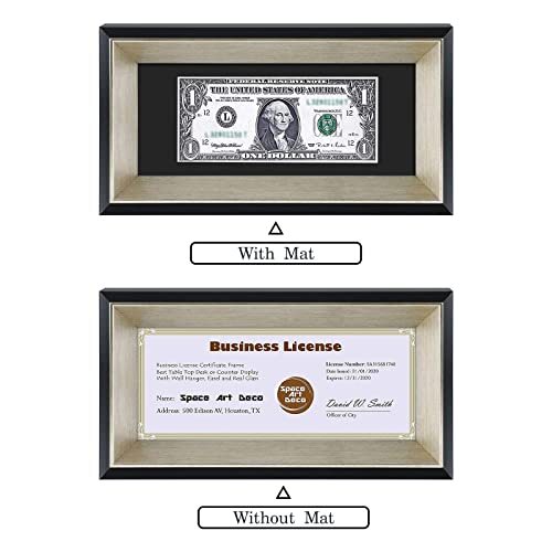 4x9 Dollar Bill/License Holder Frame Easel Stand/Wall Mount Tempered Glass gallery