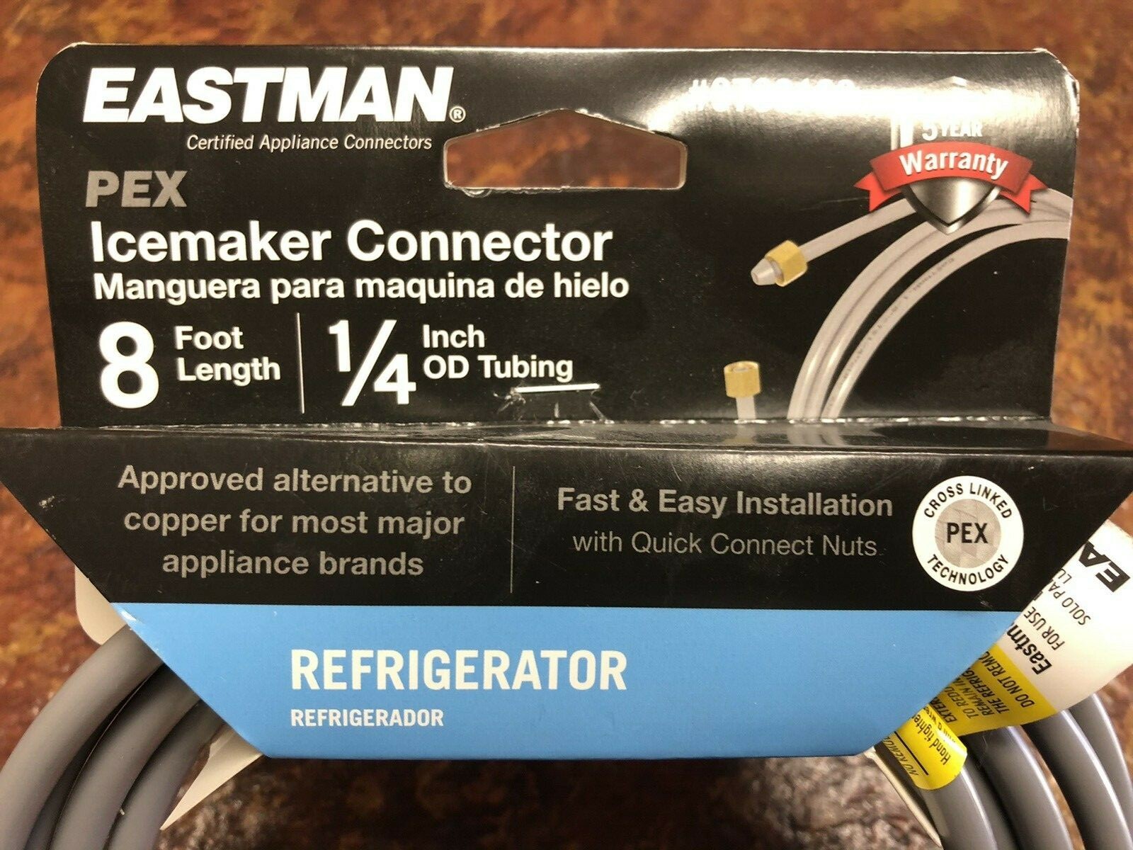 Eastman PEX Icemaker Connector - 8 Foot Length, 1/4 Inch OD Tubing gallery