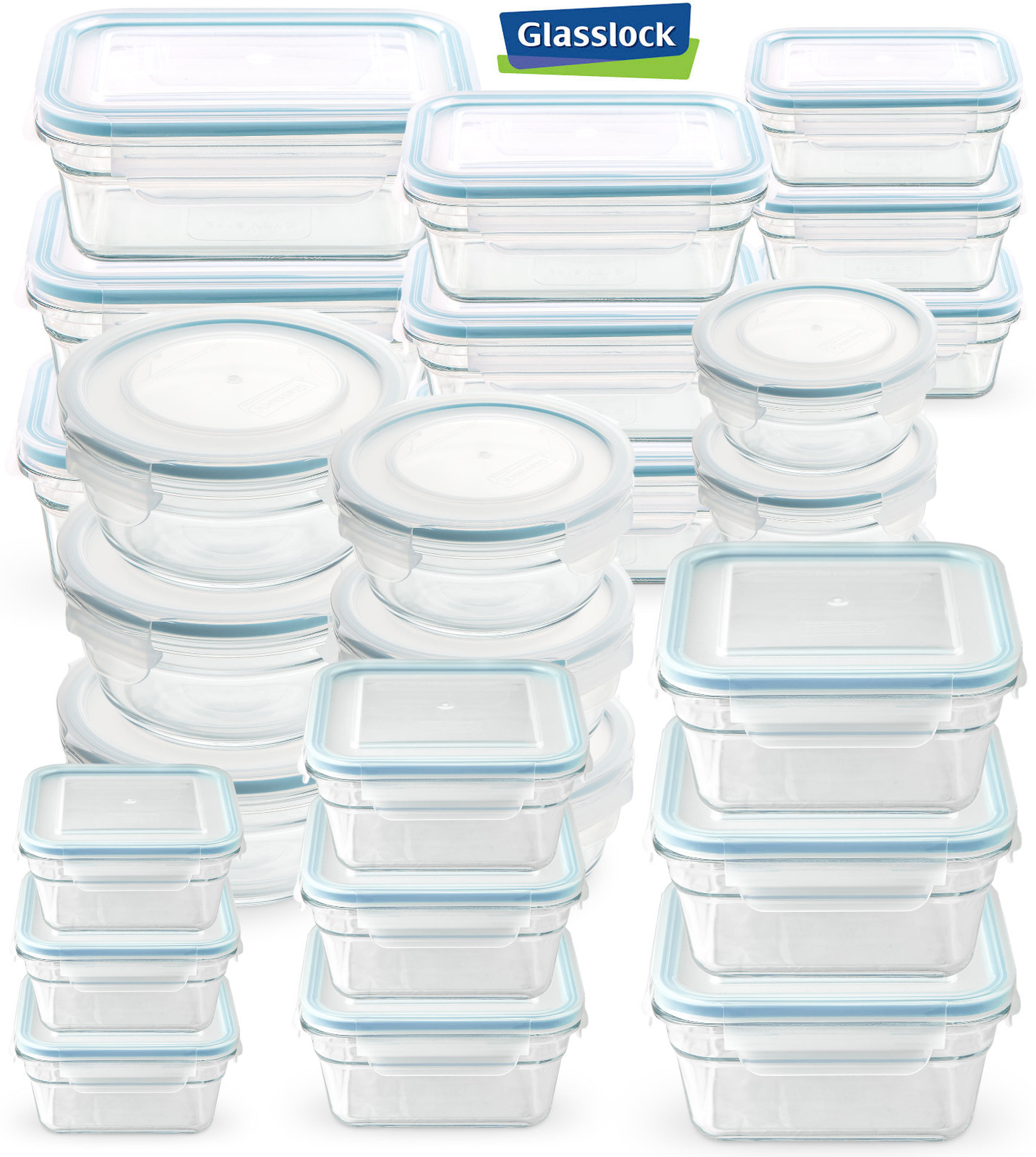 Glasslock Food-Storage Container Microwave & Oven Safe 3 Container Set in 9 Size gallery