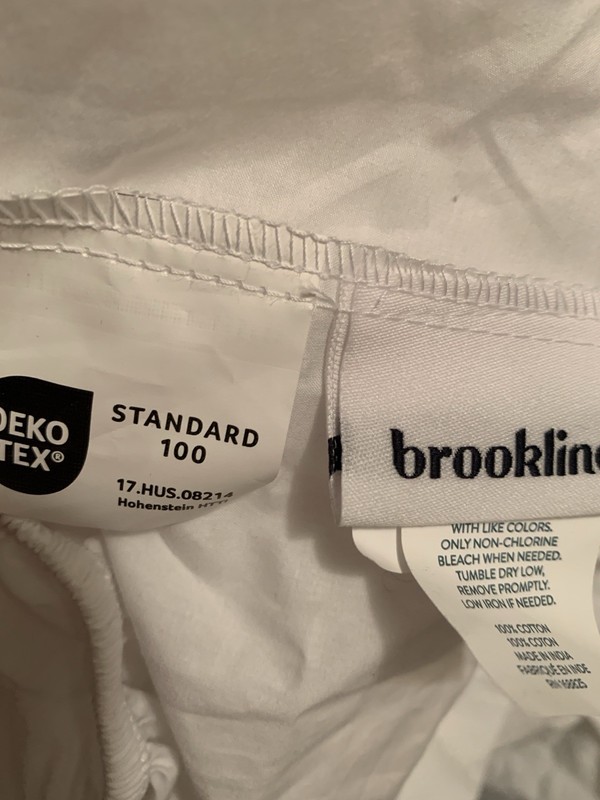 Brooklinen Solid White Cal King Fitted Sheet 16” Pocket NWOT gallery