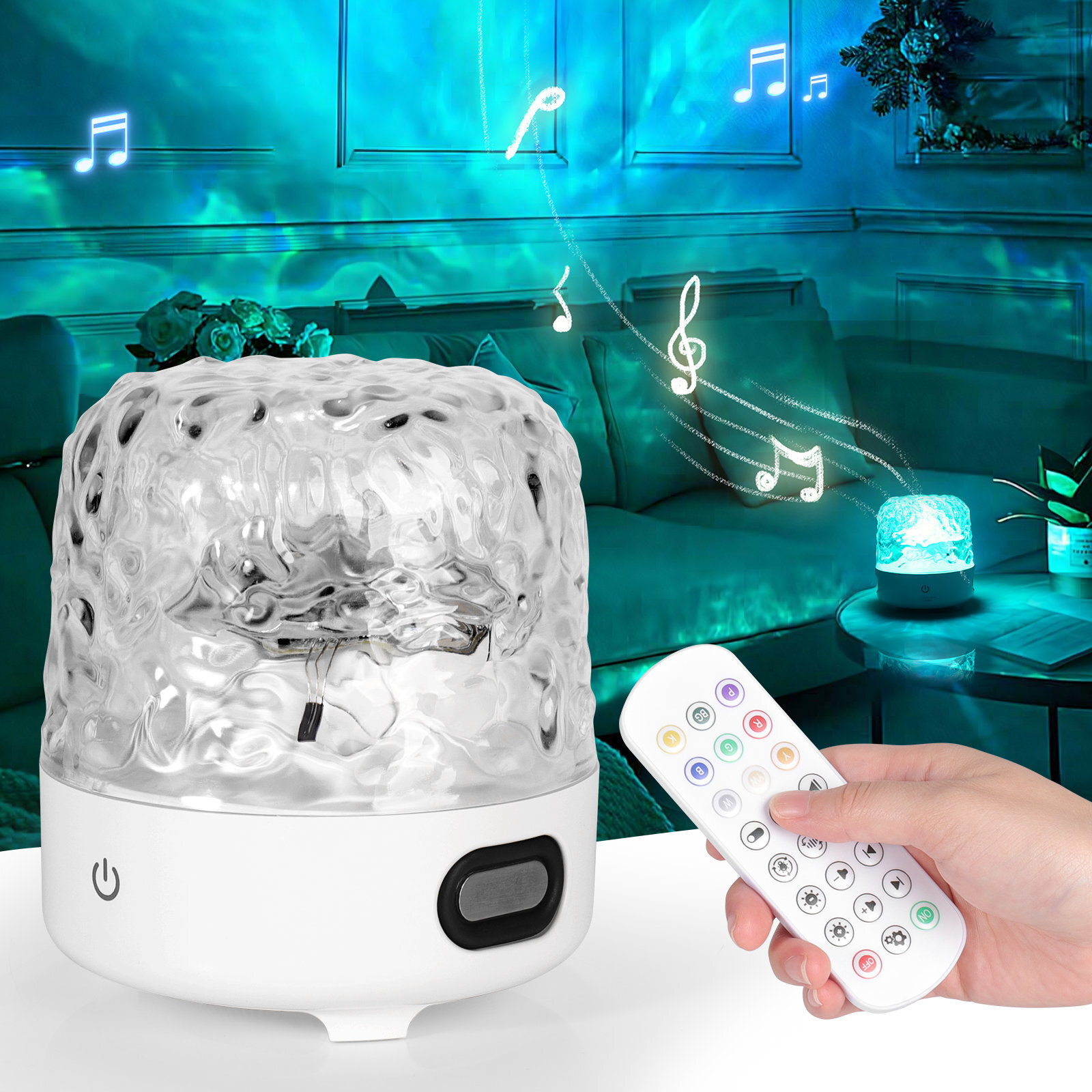 Northern Light Projector Ocean Wave Projector Lamp Wireless Bluetooth Speaker US gallery