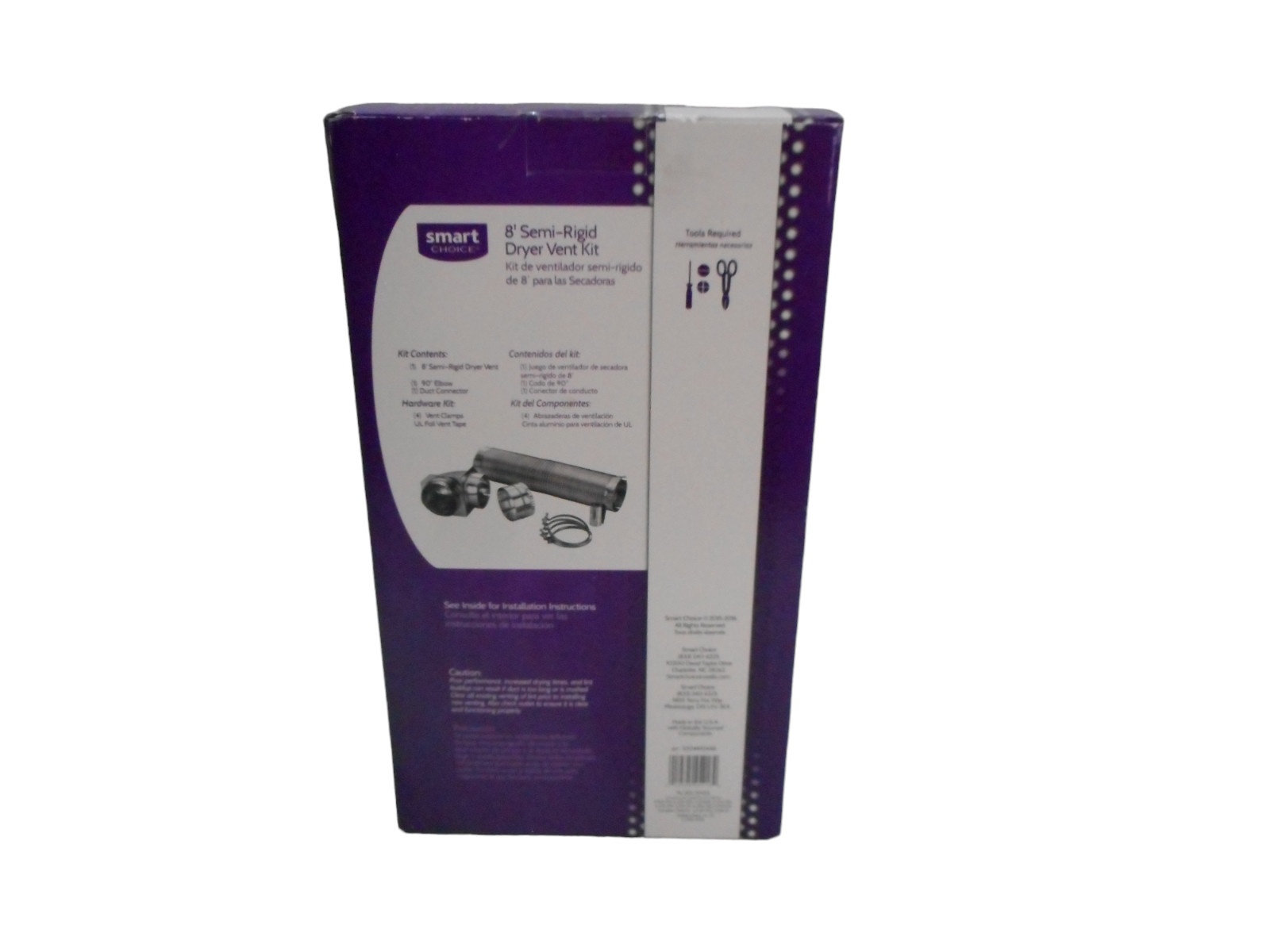 8' Semi-Rigid Dryer Duct Vent Kit,1 Vent, 1 Elbow 90*, 1 Duct Connector, 4Clamps gallery