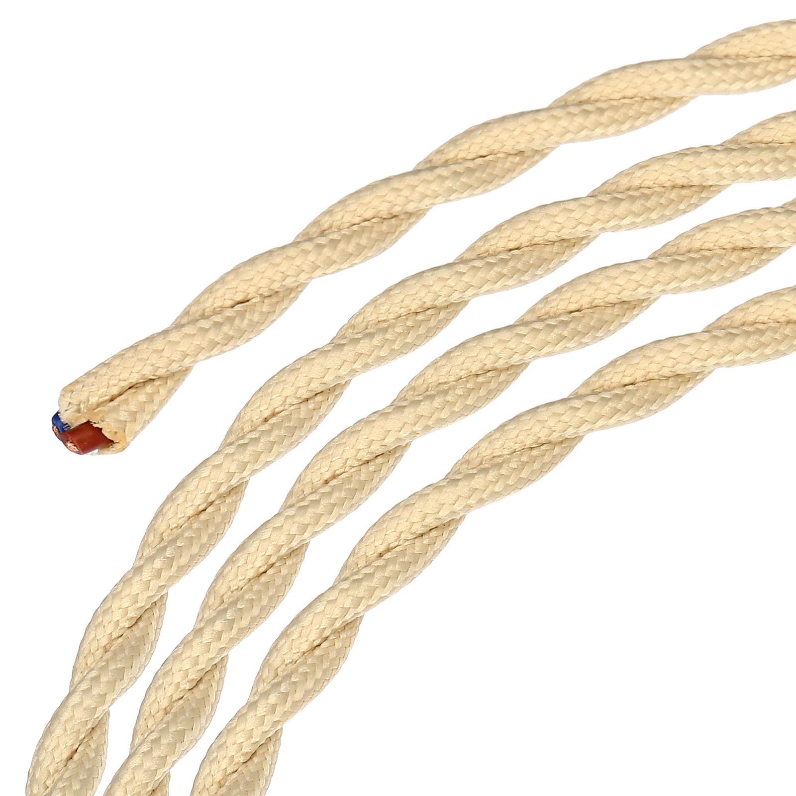 Twisted Cloth Covered Wire 2 Core 18AWG 10m/32.8ft,Electrical Cable,Beige gallery
