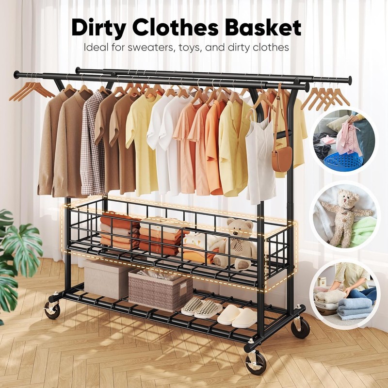 HOKEEPER Heavy Duty Clothes Rack Load 635 LBS, Clothing Rack for Hanging Clothes gallery