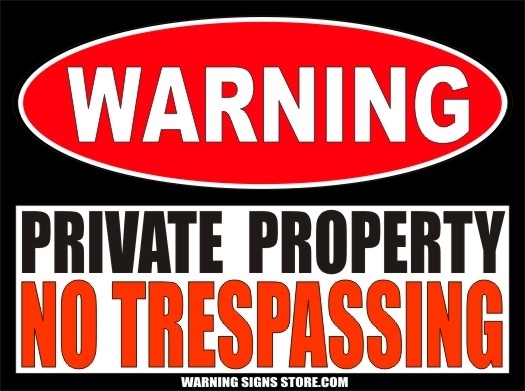 Private Property No Trespassing Warning Vinyl Sticker Decals 2pack 4" wide WS240 gallery