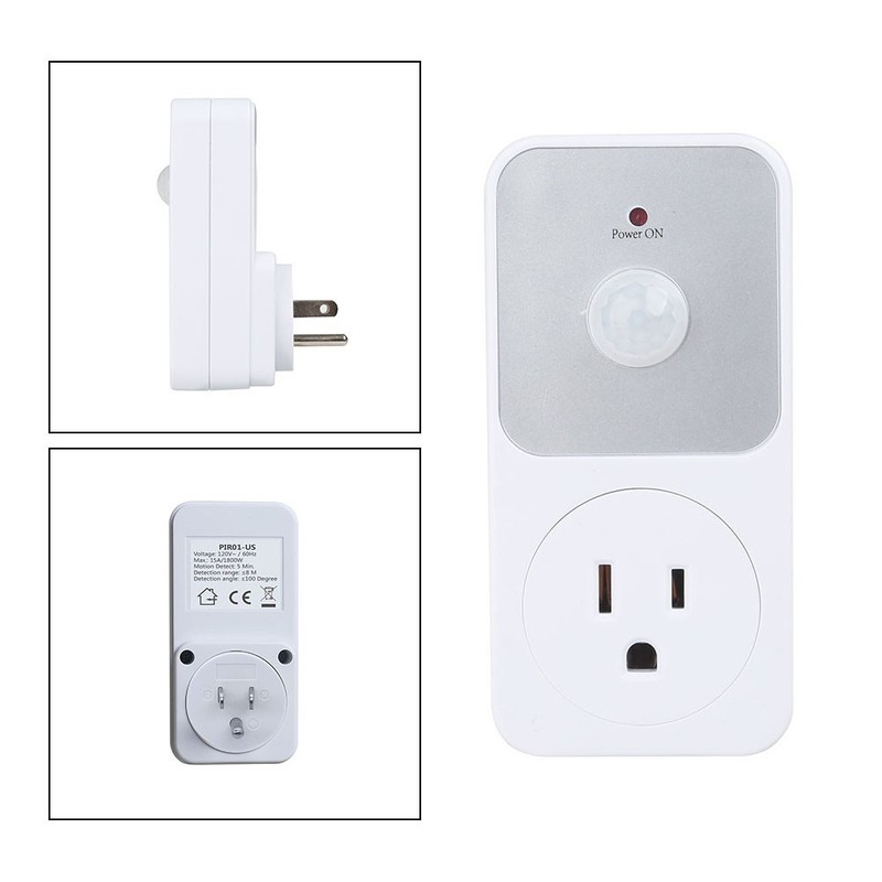 1800W PIR Sensor Power Socket Switch for Living Room and Garage Lights gallery