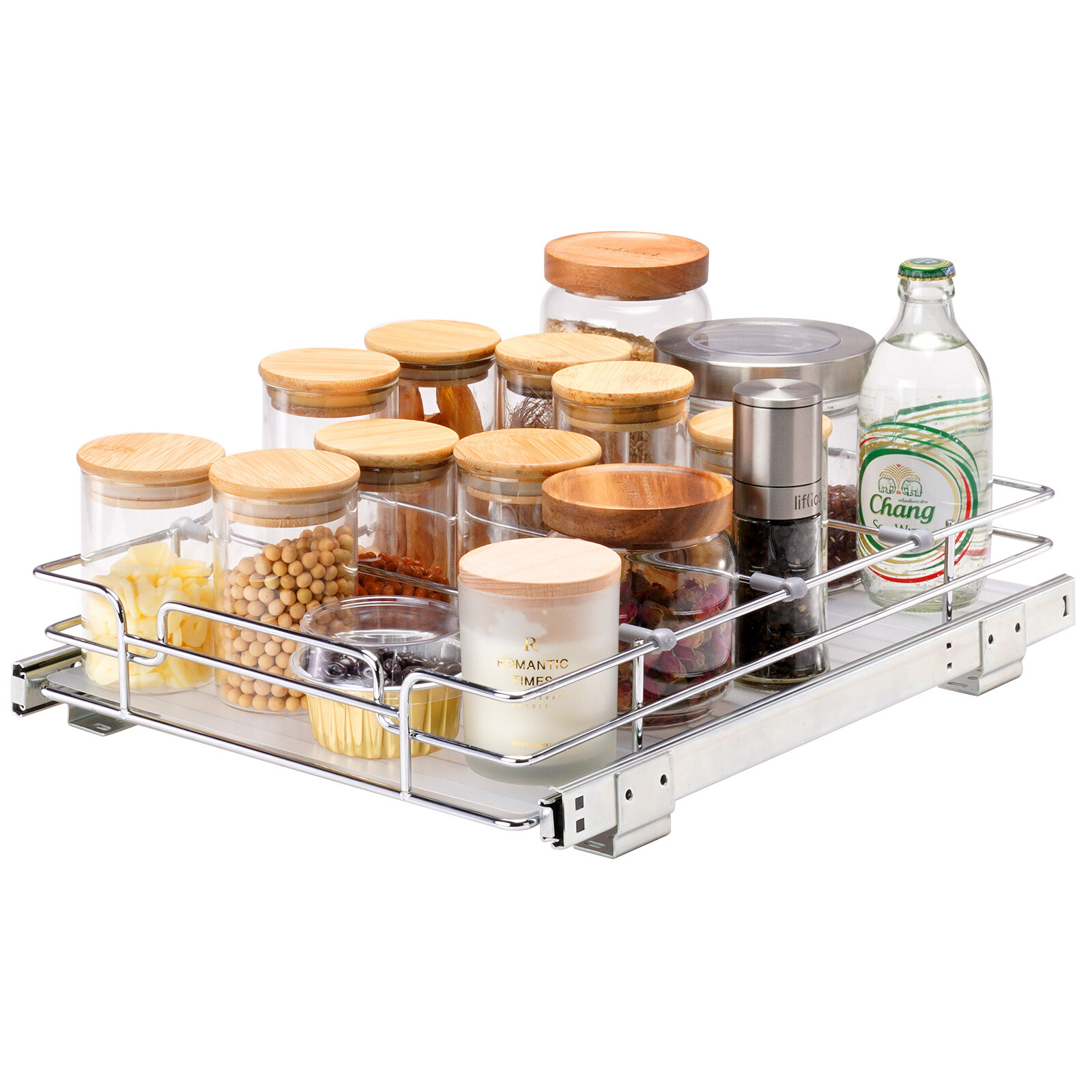 VEVOR Kitchen Cabinet Pull Out Shelf Organizer Slide Out Drawer Basket gallery