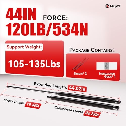 44Inch 120Lbs/534N Gas Struts Shock Spring Lift Support for 44 IN 120 LB gallery