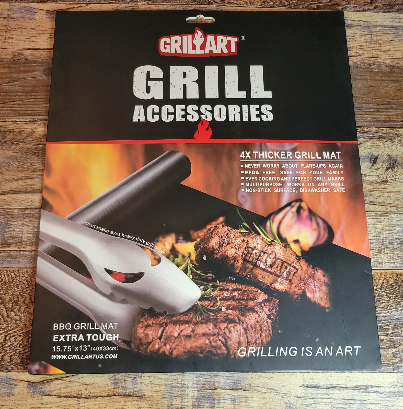 GRILLART BBQ Grill Mat - 100% Non-Stick 600 Degree Heavy Duty Mats (2 Pack) gallery