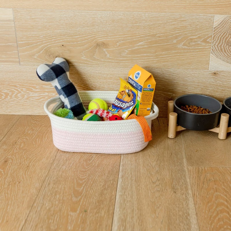 5-Piece Rectangle Storage Basket Set- Natural Cotton Rope Woven Baskets for O... gallery