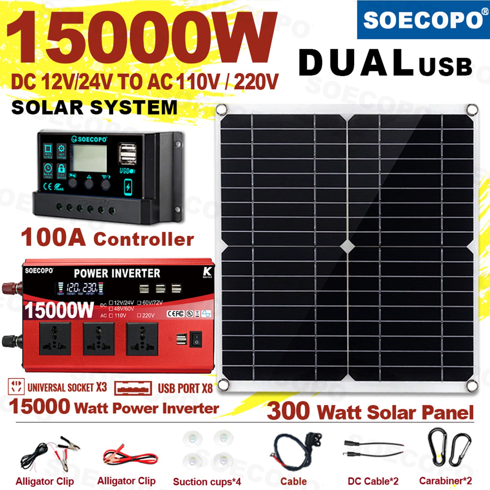 15000W complete solar kit -110V/220V gallery