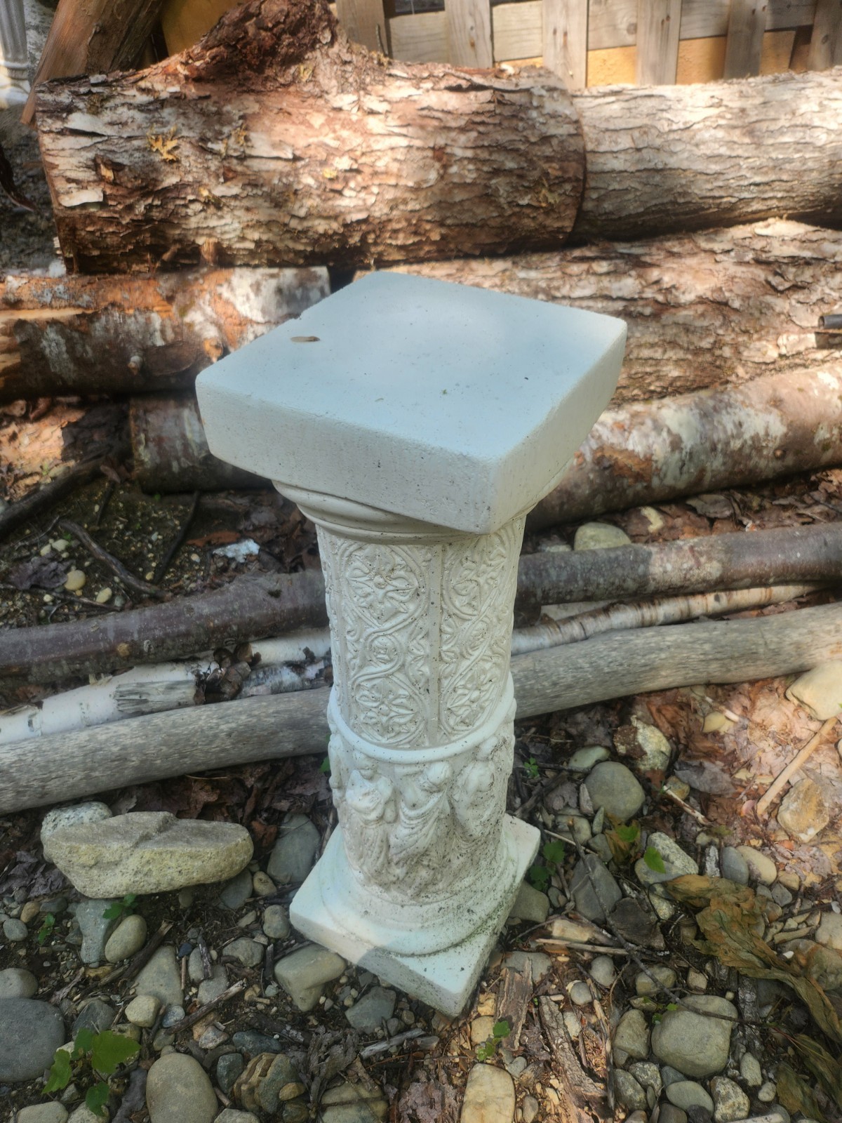 Plaster Roman Greek Column Plant Stand Indoor Outdoor Garden Decorative Statue gallery