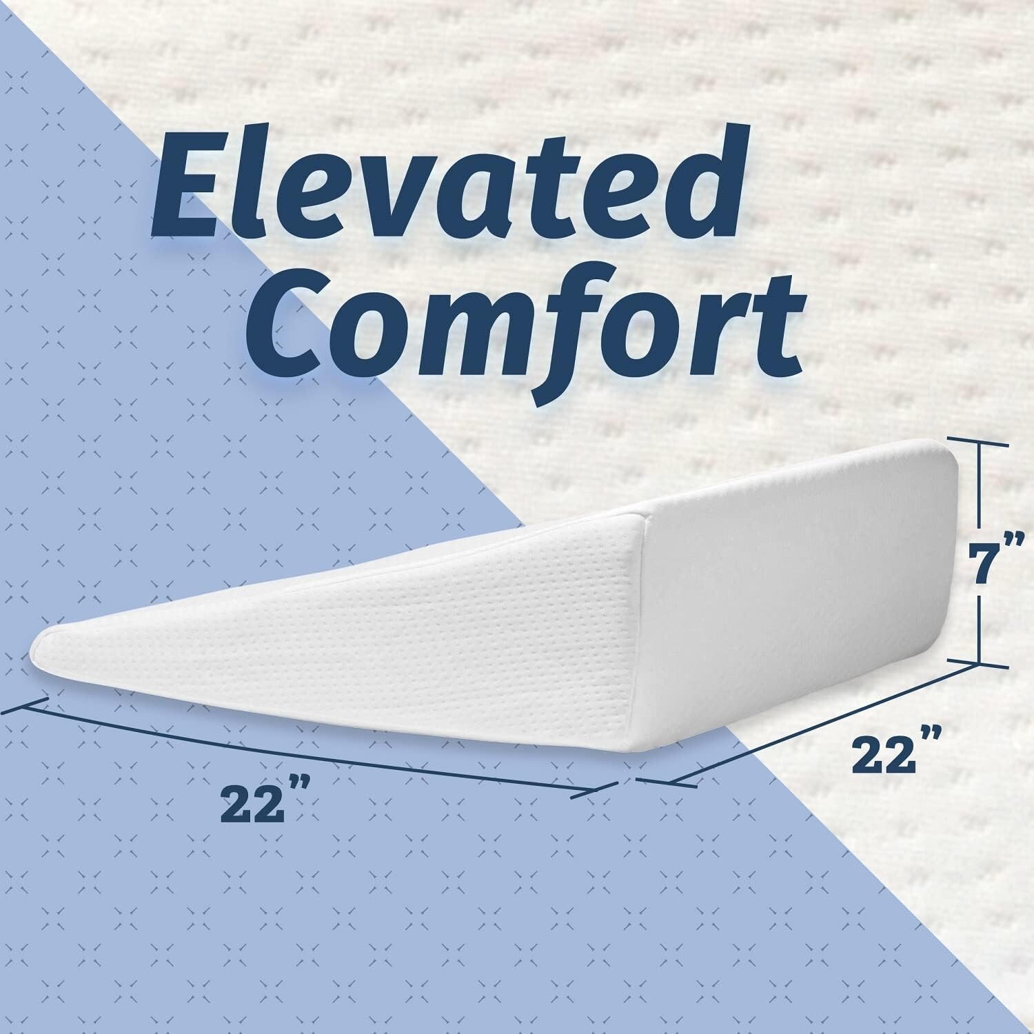 Abco Tech Bed Wedge Pillow, Memory Foam, Neck & Back Pain Relief, 7in, Washable gallery