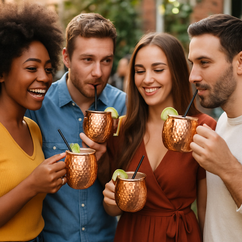 100% Handmade 16oz Solid Copper Mule Mug – Barrel Shaped Mug (Set of 2) gallery