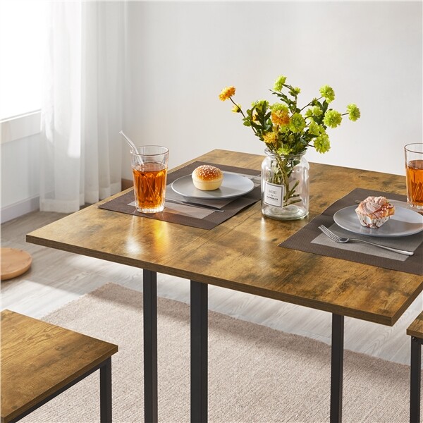 5 Piece Dining Room Table Set with Space Saving Design & Protective Foot Pads gallery