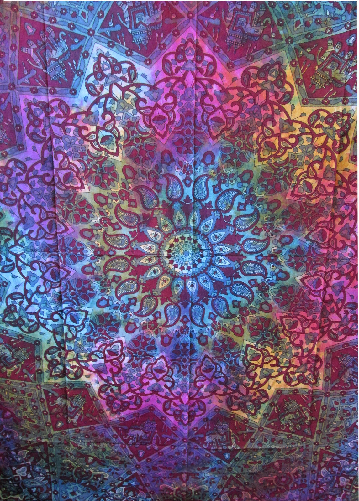 Psychedelic Wall Hanging Star Mandala Tapestry Twin Size Multi Tie Dye Tapestry gallery